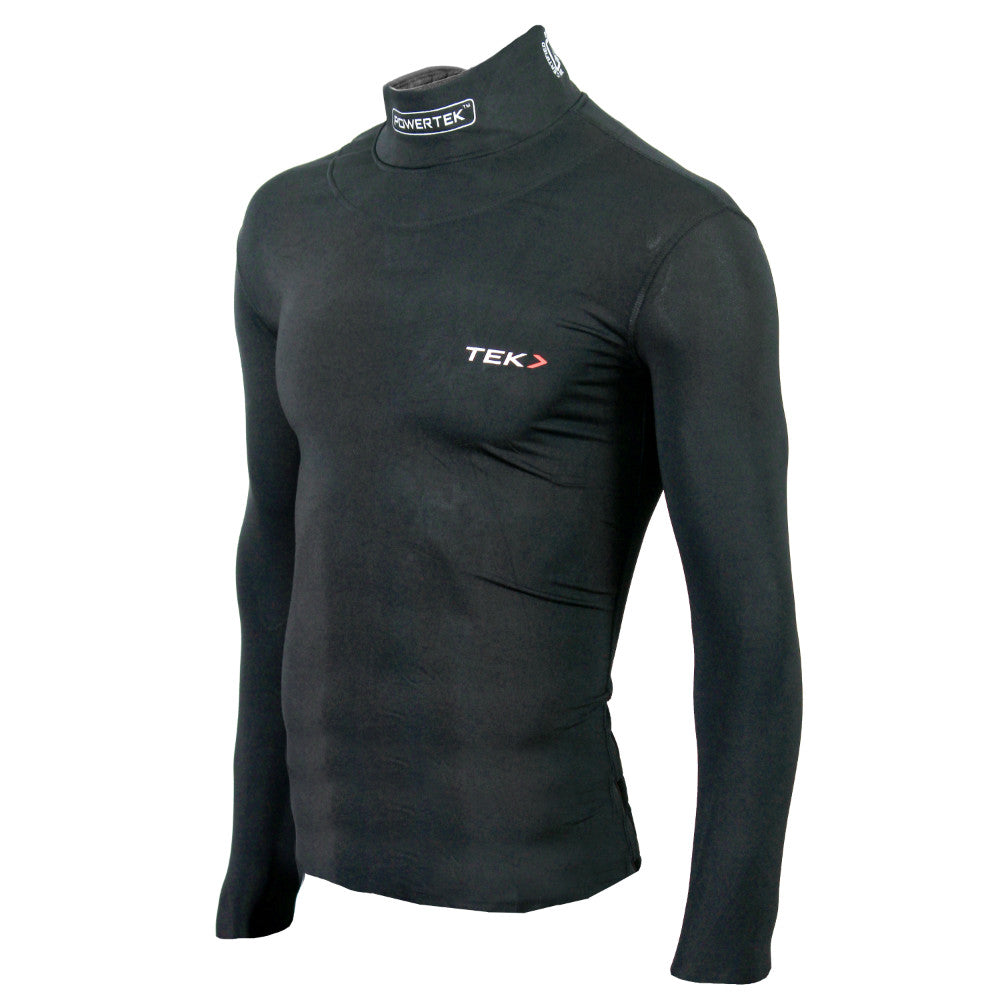 Black Compression Shirt Men Hockey Compression Shirt With Built-In